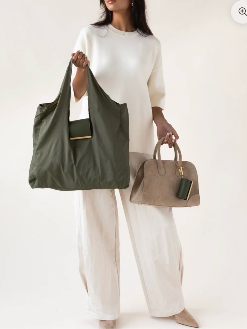KEOTE Olive Green Foldable Everyday Tote Bag - Lightweight Casual Carryall